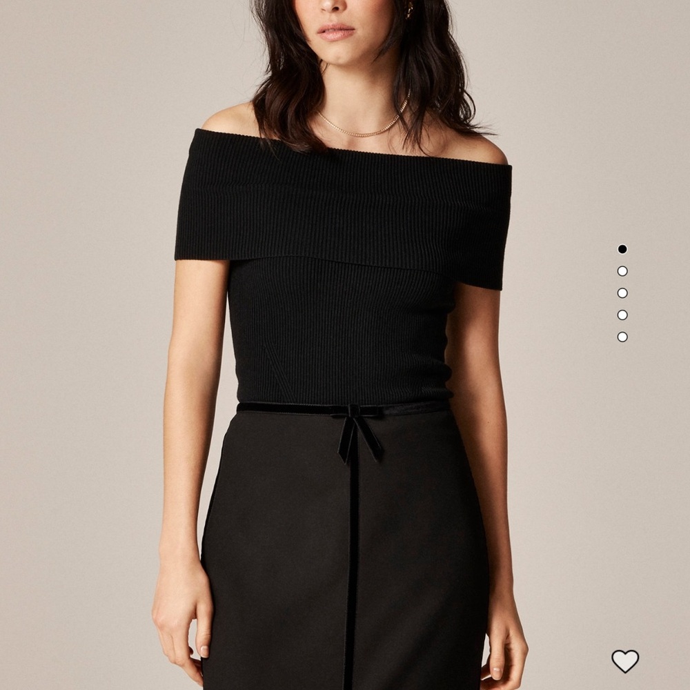J. Crew NWT Black Off-Shoulder Top